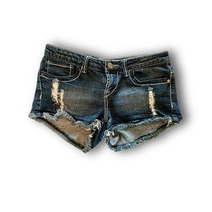 Red Rivet Denim Jean Shorts; Size 7
